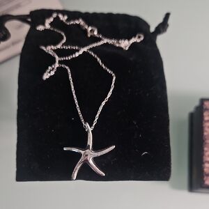 Silver Starfish Pendant Necklace